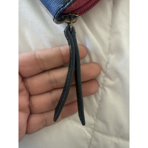 Fossil Eliza Blue Multi Color Striped Zip Around Wallet - Picture 10 of 13